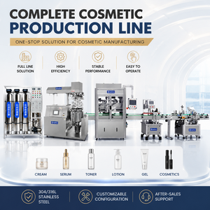 Turnkey Mixing Tank Homogenizer Complete Production Line Automatic Processing System for Cosmetic Cream Lotion Manufacturing